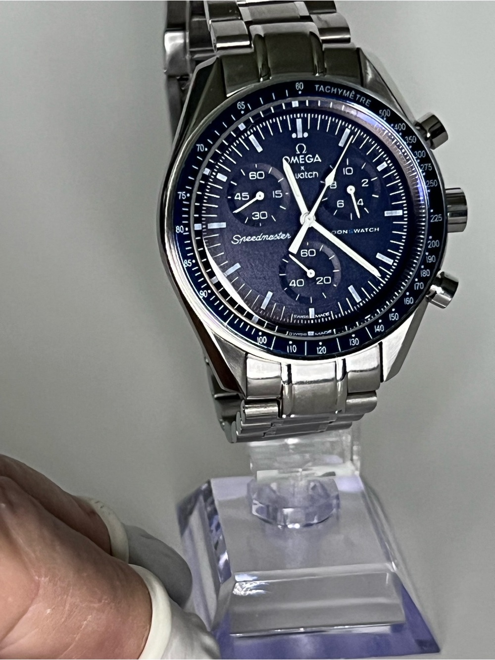 Metal mod moonOmega x Swatch Chronograph Stainless Steel - Blue Dial